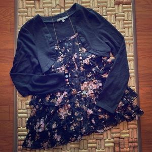 NY Collection Ruffle Baby Doll Top